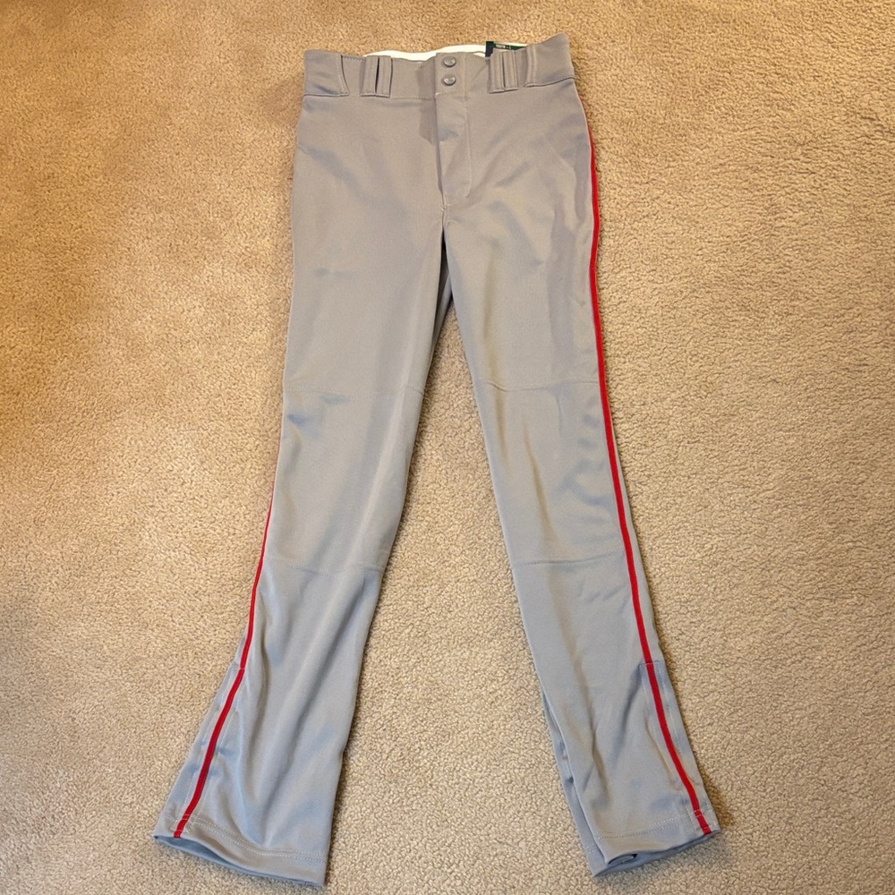 Champro Gray Baseball Pants with Red Stripe